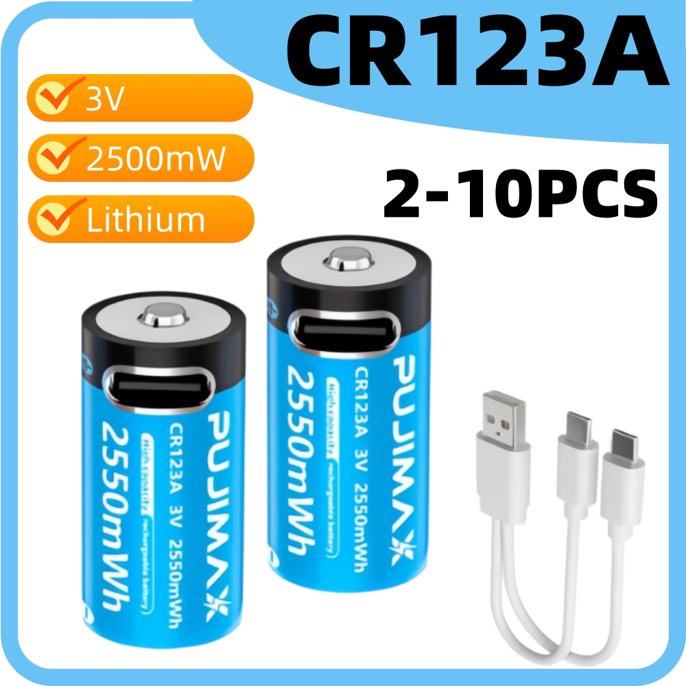 Home Security Battery Replacement - CR123A 3V 2500mWh Rechargeable Lithium Battery,
