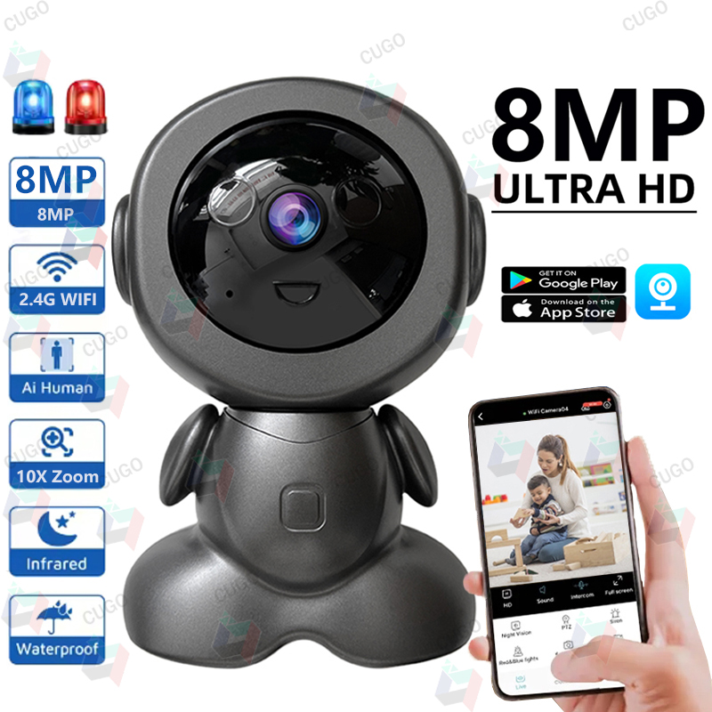 8MP Wifi Surveillance Robot Ca - Home Security Robot ulasan dan harga