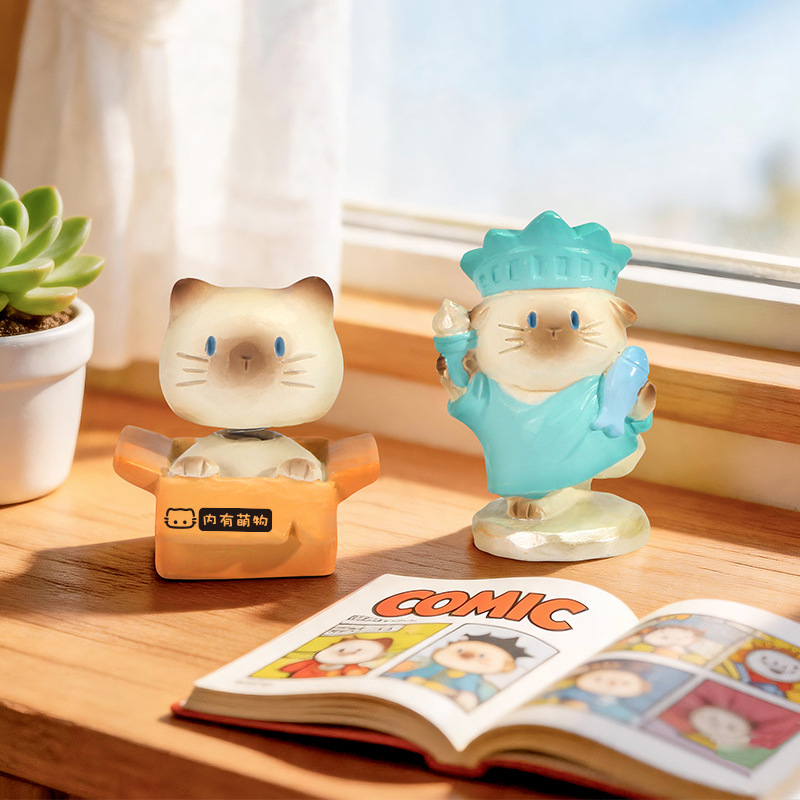 Cute Cat Blind Box Figure Resi - Home Security Box ulasan dan harga