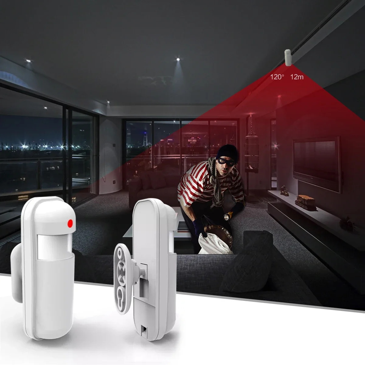 433MHz Motion Sensor Wireless  - Sim Gsm Alarm ulasan dan harga